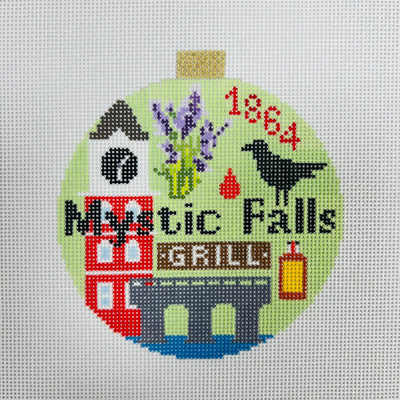 Mystic Falls Round/Ornament Needlepoint Canvas