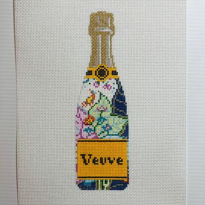 Veuve Bottle - Tobacco Leaf Needlepoint Canvas