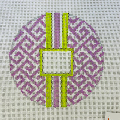 Greek Key Round with Monogram Box - Multiple Colorways