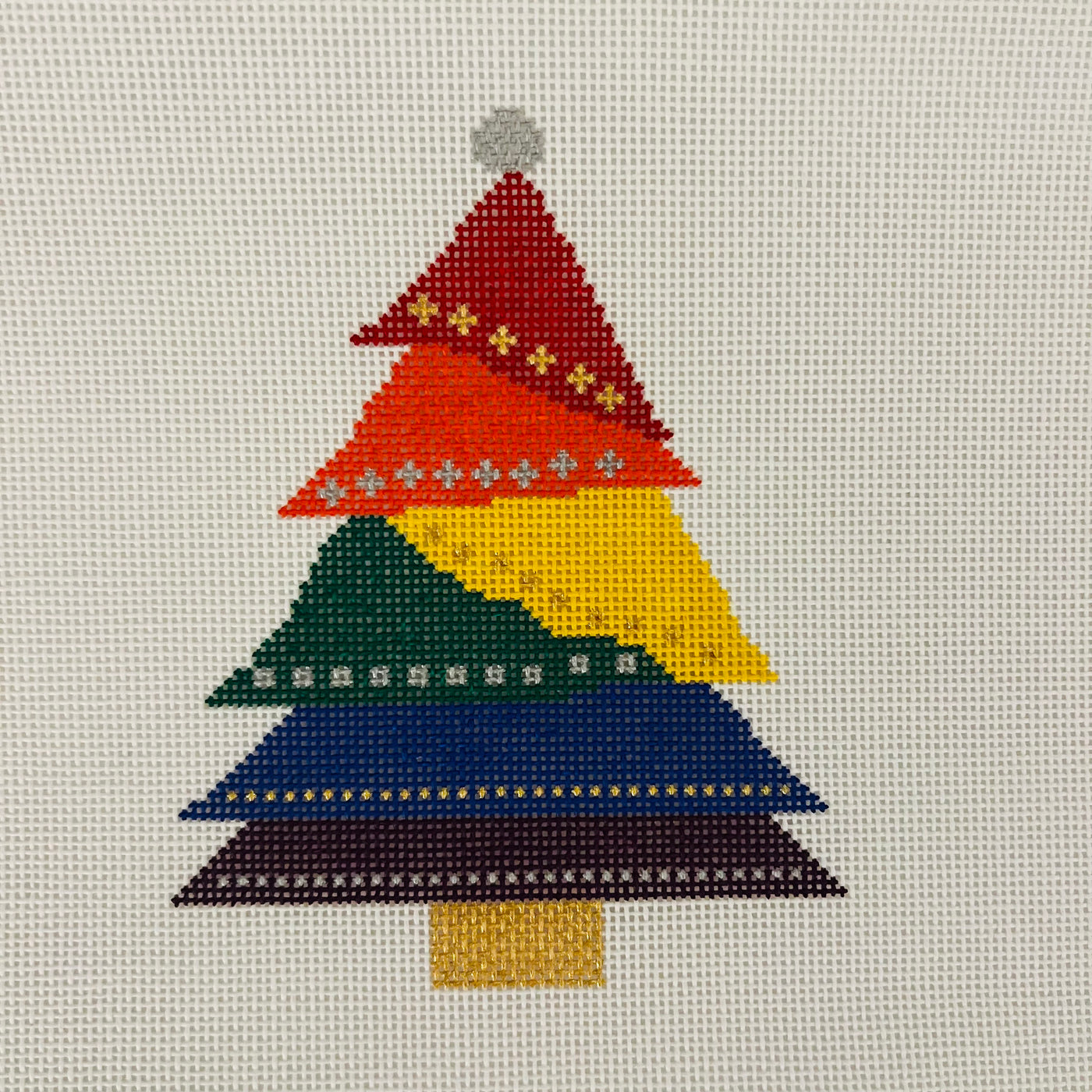 Rainbow Pride Tree Ornament Needlepoint Canvas