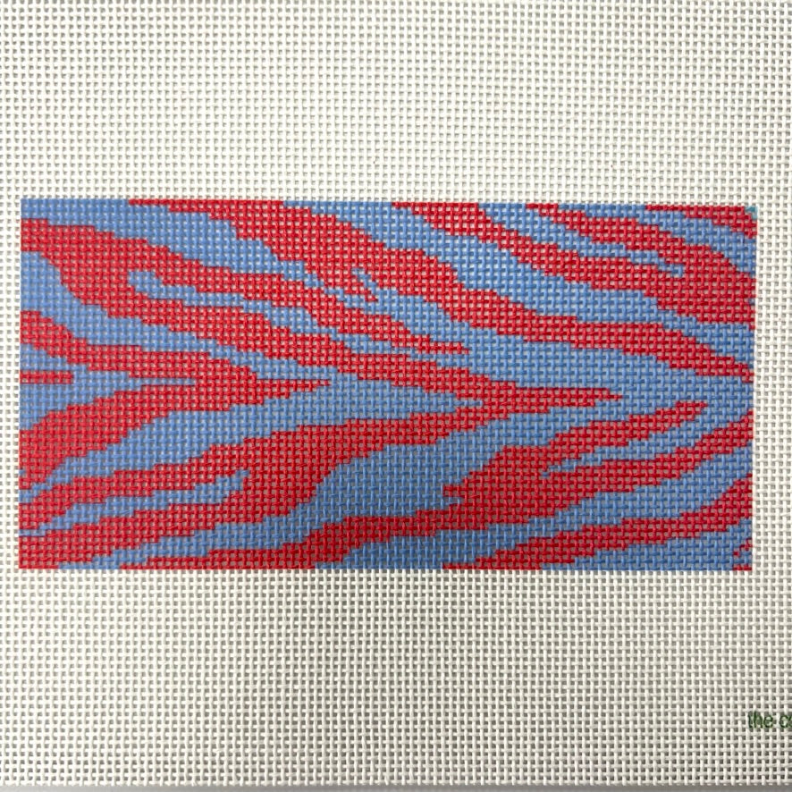 Animal Skin Red and Blue Eyeglass Case Needlepoint Canvas
