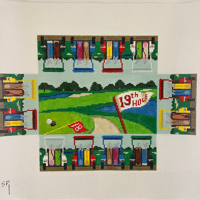 Golf Carts Brick Cover Needlepoint Canvas