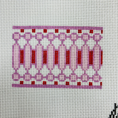 Pinks Bubble Chain Insert Needlepoint Canvas 