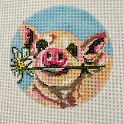 Daisy the Pig Ornament Needlepoint Canvas