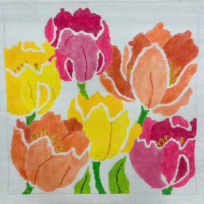 Spring Tulips Needlepoint Canvas