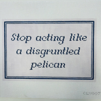 Disgruntled Pelican Needlepoint Canvas