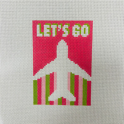 Let's Go Passport Insert Pink & Green Needlepoint Canvas