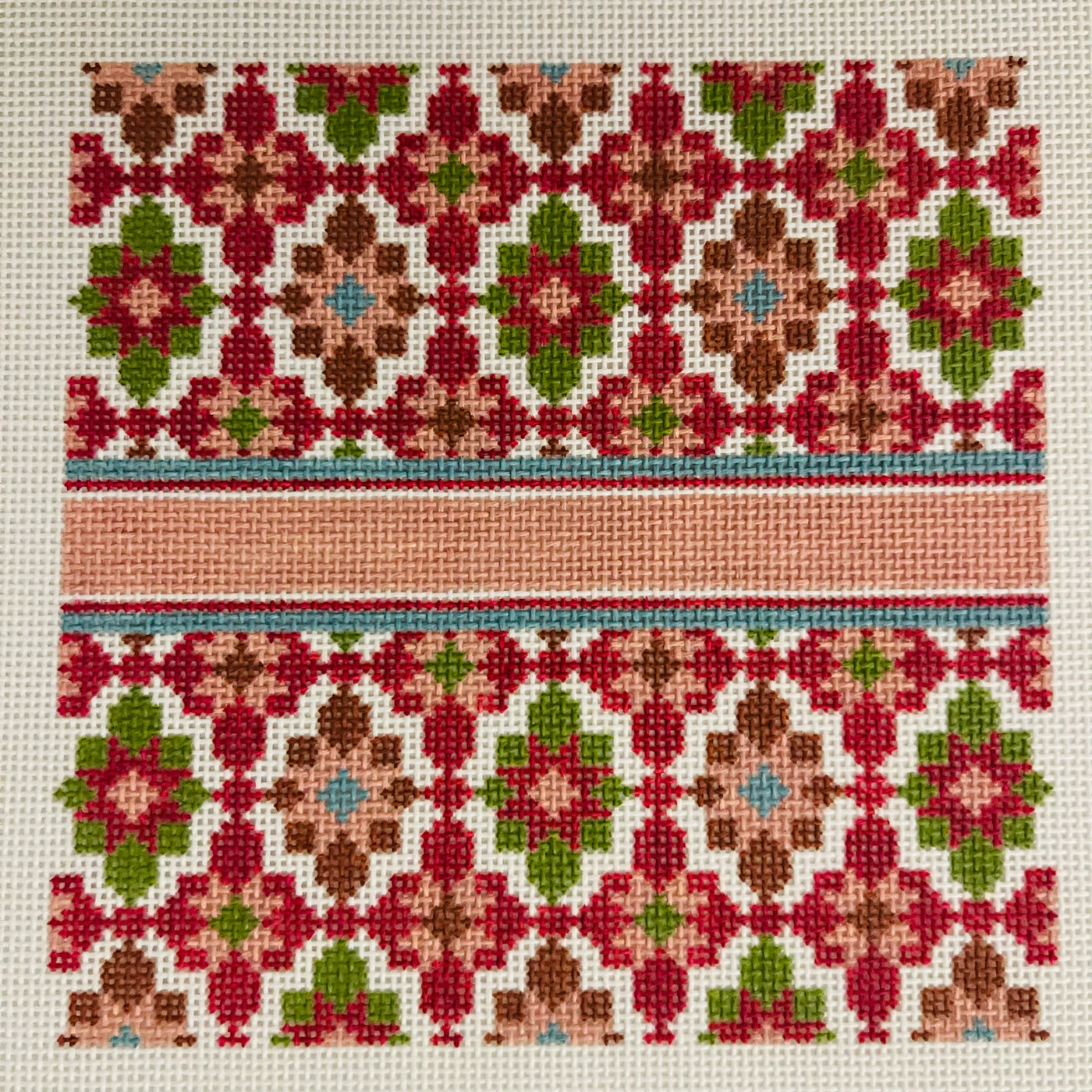Portuguese Tiles 5" Square - Magenta Needlepoint Canvas