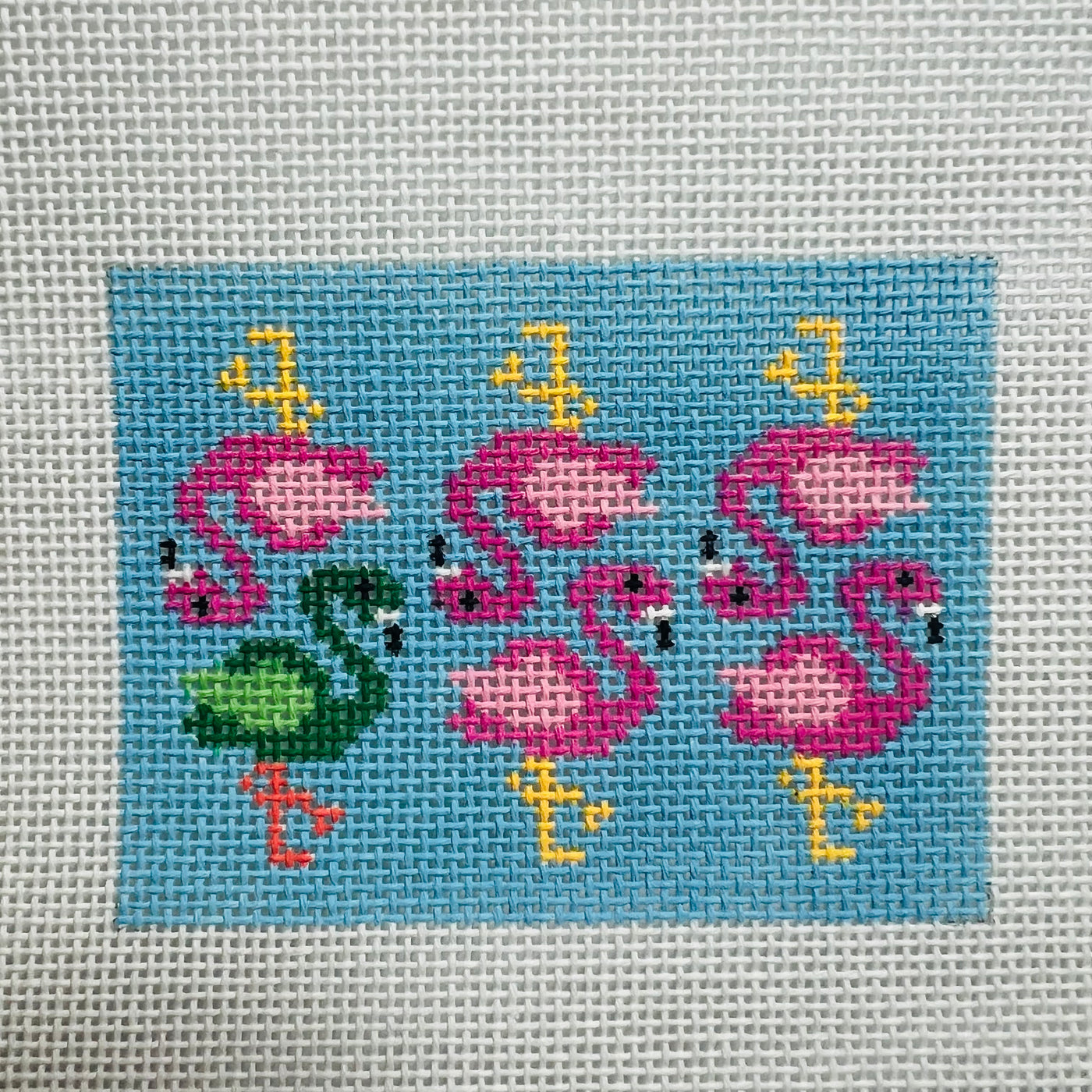 Flamboyance of Flamingos Insert Needlepoint Canvas