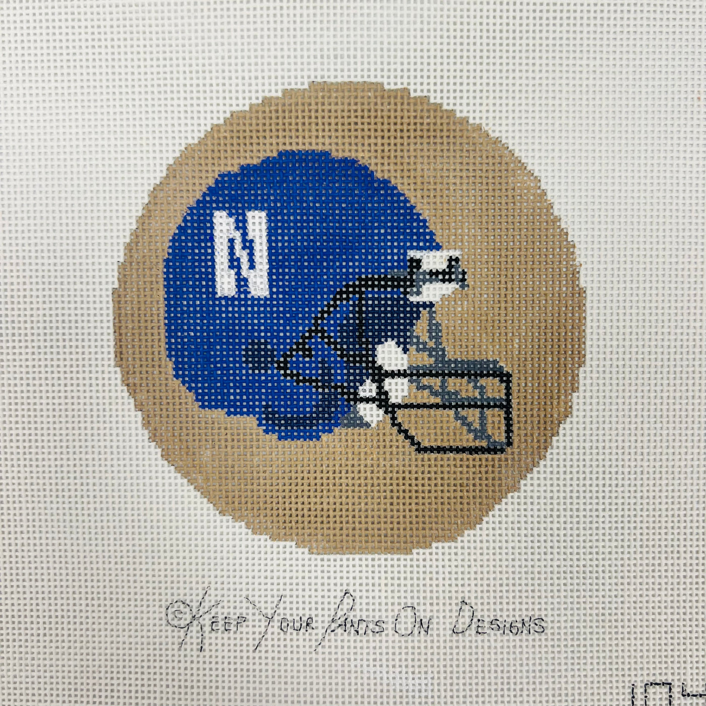 Northwestern Helmut Round Needlepoint Canvas