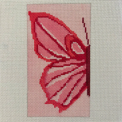 Butterfly Eyeglass Case - Pink Needlepoint Canvas
