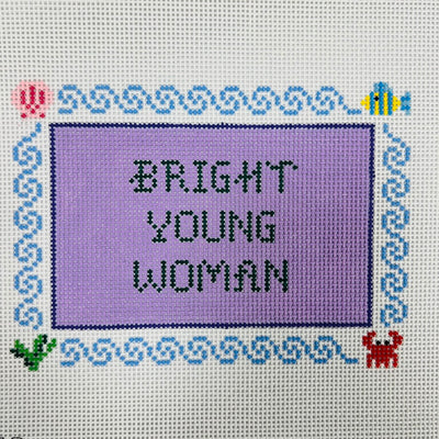 Bright Young Woman Needlepoint Canvas