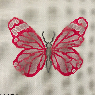 Pink Butterfly Ornament Needlepoint Canvas
