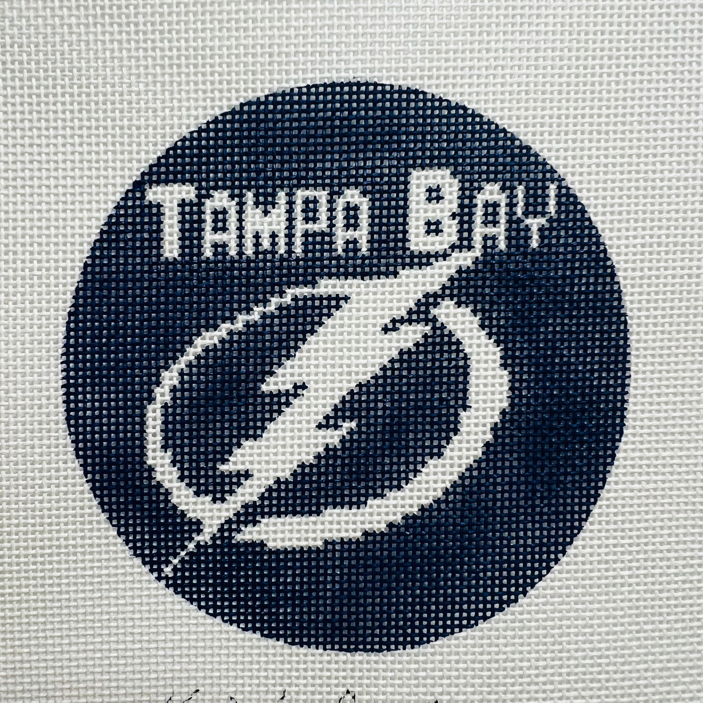Tampa Bay Lightening Round Needlepoint Canvas