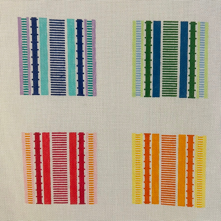 Ribbon Stripes Coasters Needlepoint Canvas