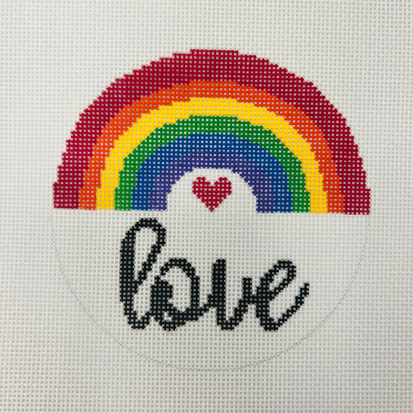 Rainbow Love Needlepoint Canvas