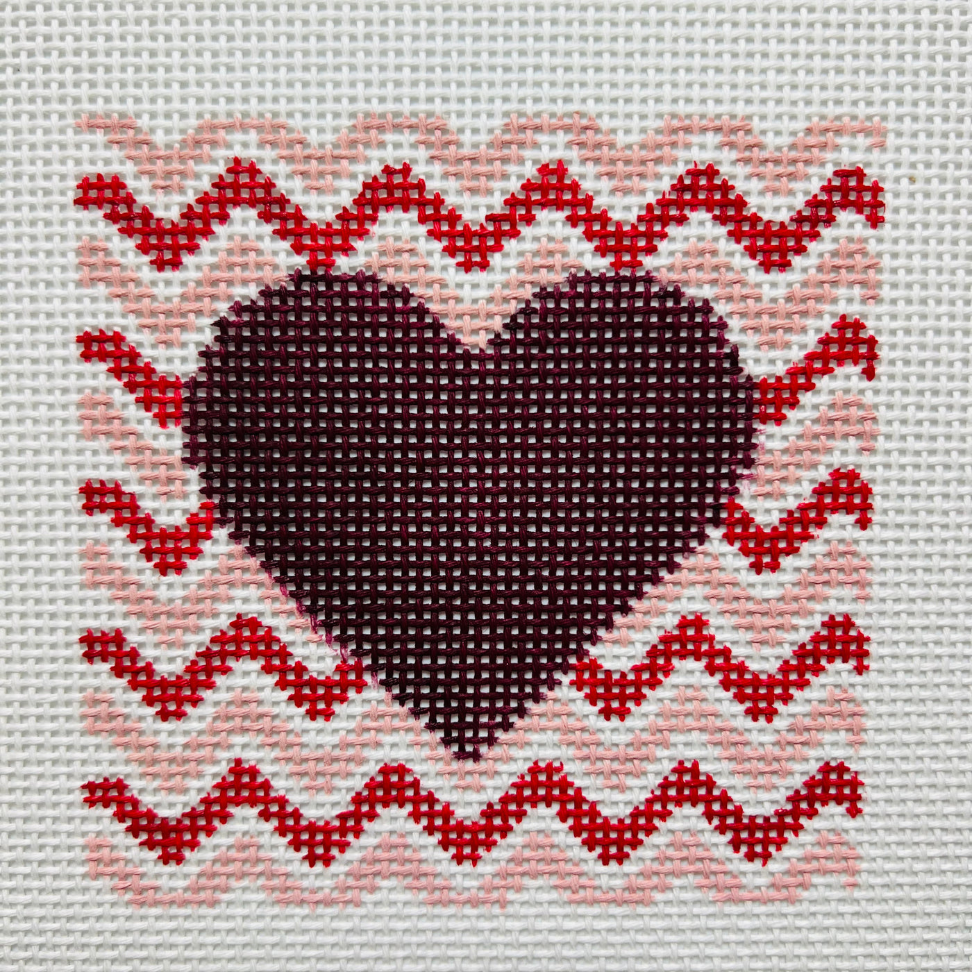 Heart Wave Needlepoint Canvas