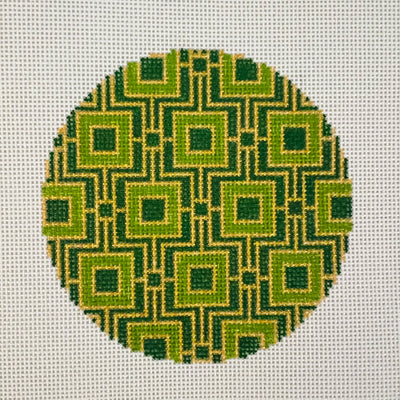 Emerald Round Insert Needlepoint Canvas