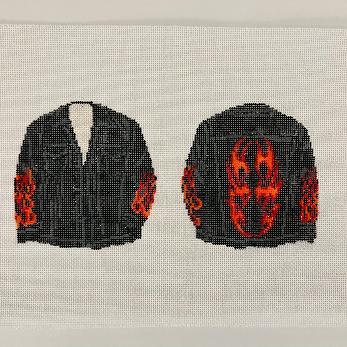 Biker Jacket Double-sided Ornament Needlepoint Canvas