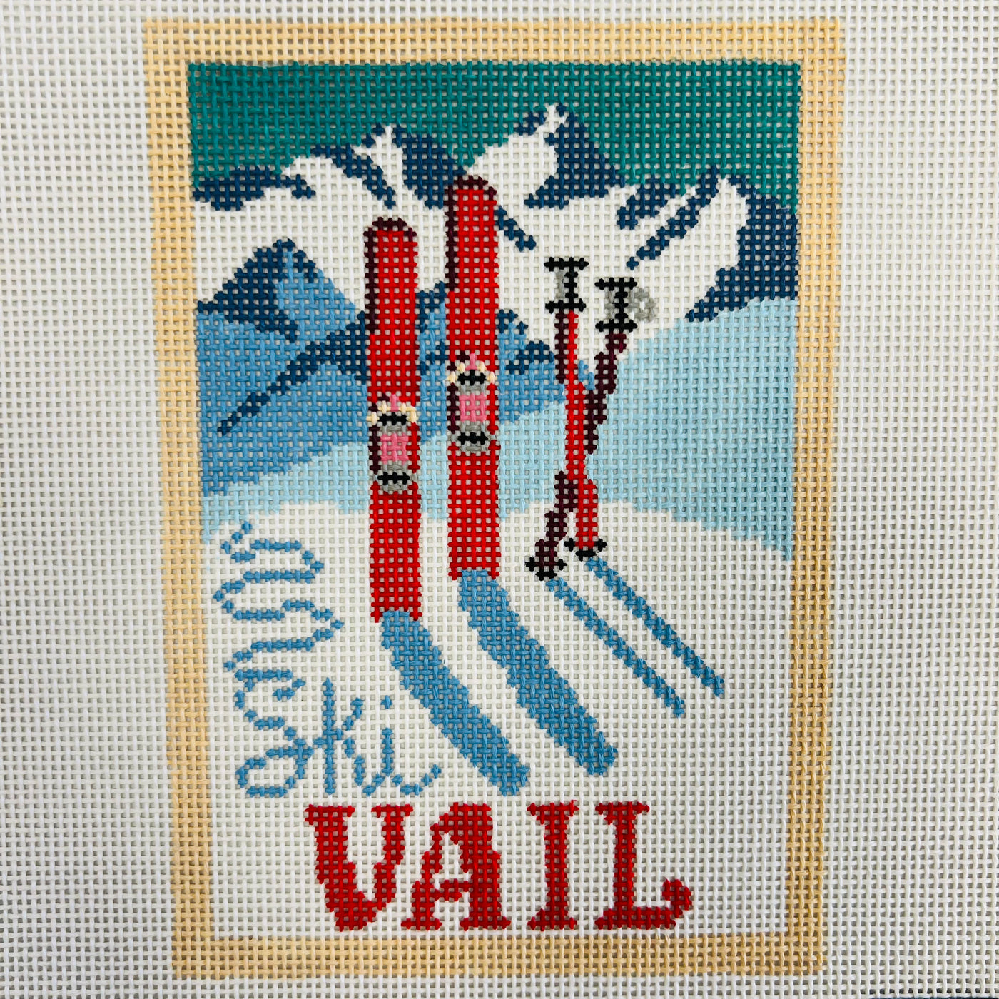 Vail Vintage Postcard Needlepoint Canvas