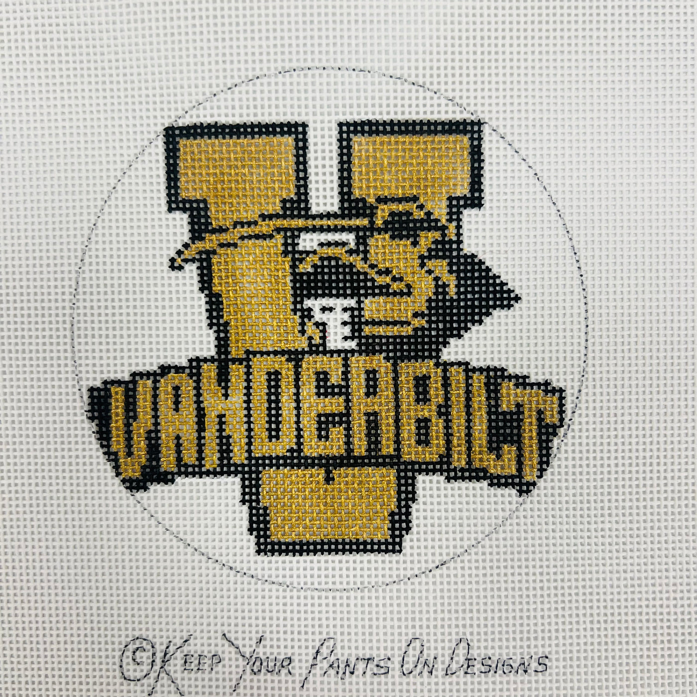 Vanderbilt University  Round Needlepoint Canvas