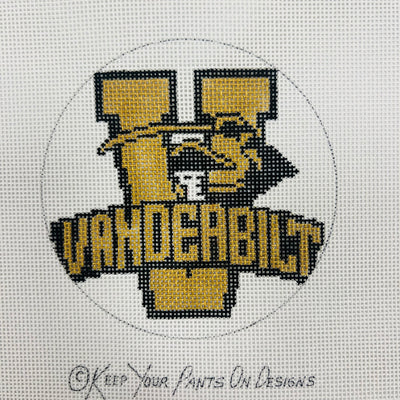 Vanderbilt University  Round Needlepoint Canvas