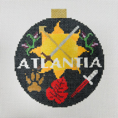 Atlantia Round/Ornament Needlepoint Canvas