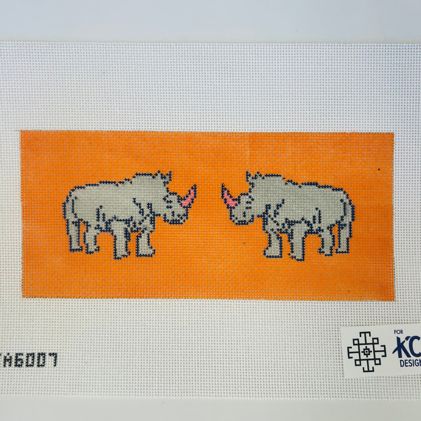 Rhino Mirrored Eyeglass Case Needlepoint Canvas