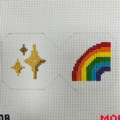 Scissor Fob - Rainbow Sparkle Needlepoint Canvas