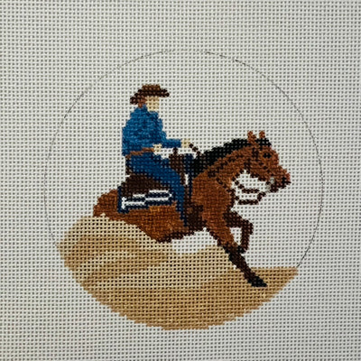 Equestrian Reining Insert/Ornament Needlepoint Canvas