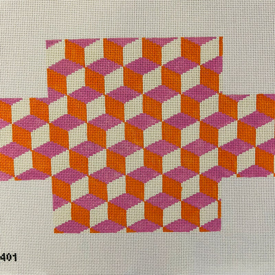 Cube Geometric Brick Cover Needlepoint Canvas