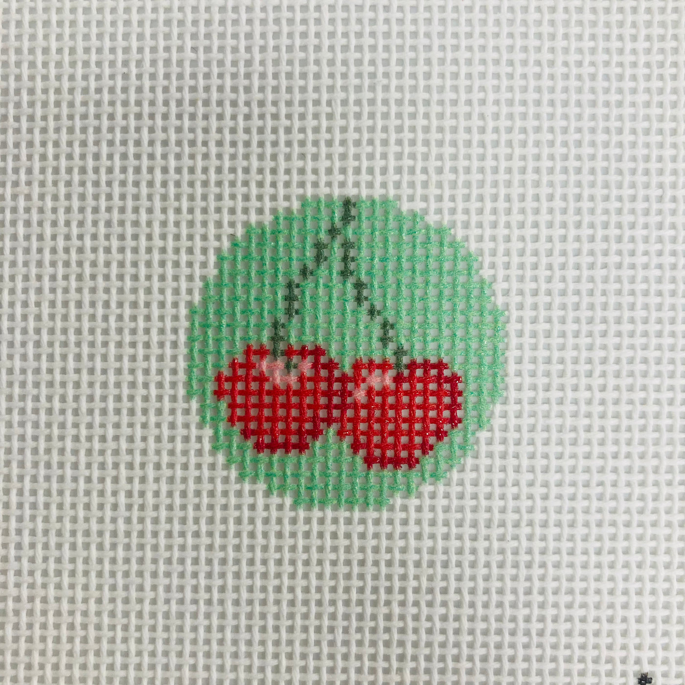 Cherries Mini Clip Needlepoint Canvas