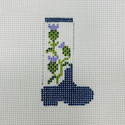 Scottish Thistle Wellie Boot Ornament/Luggage Tag Insert Needlepoint Canvas