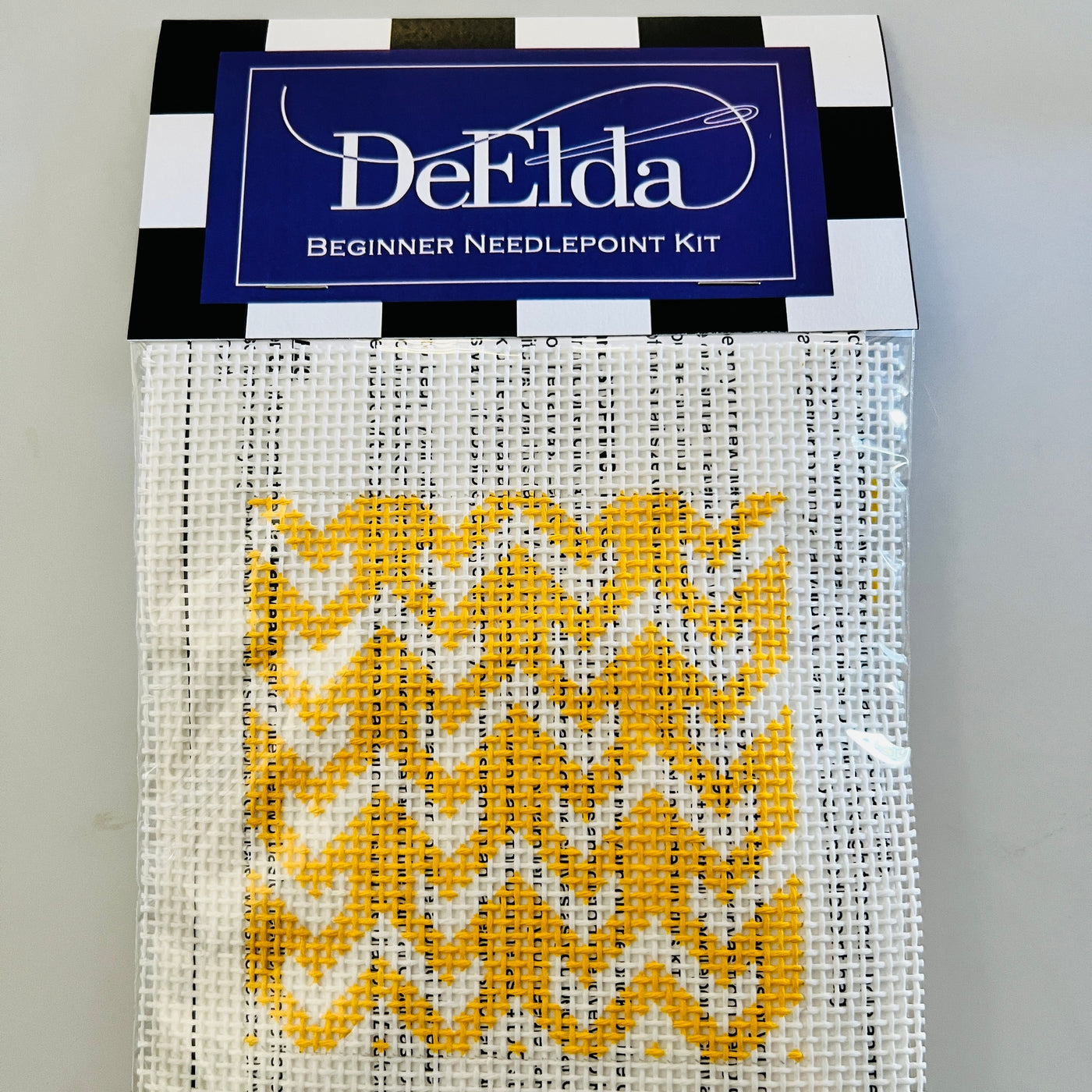 DeElda Gold Pattern Needlepoint Kit (includes fiber)
