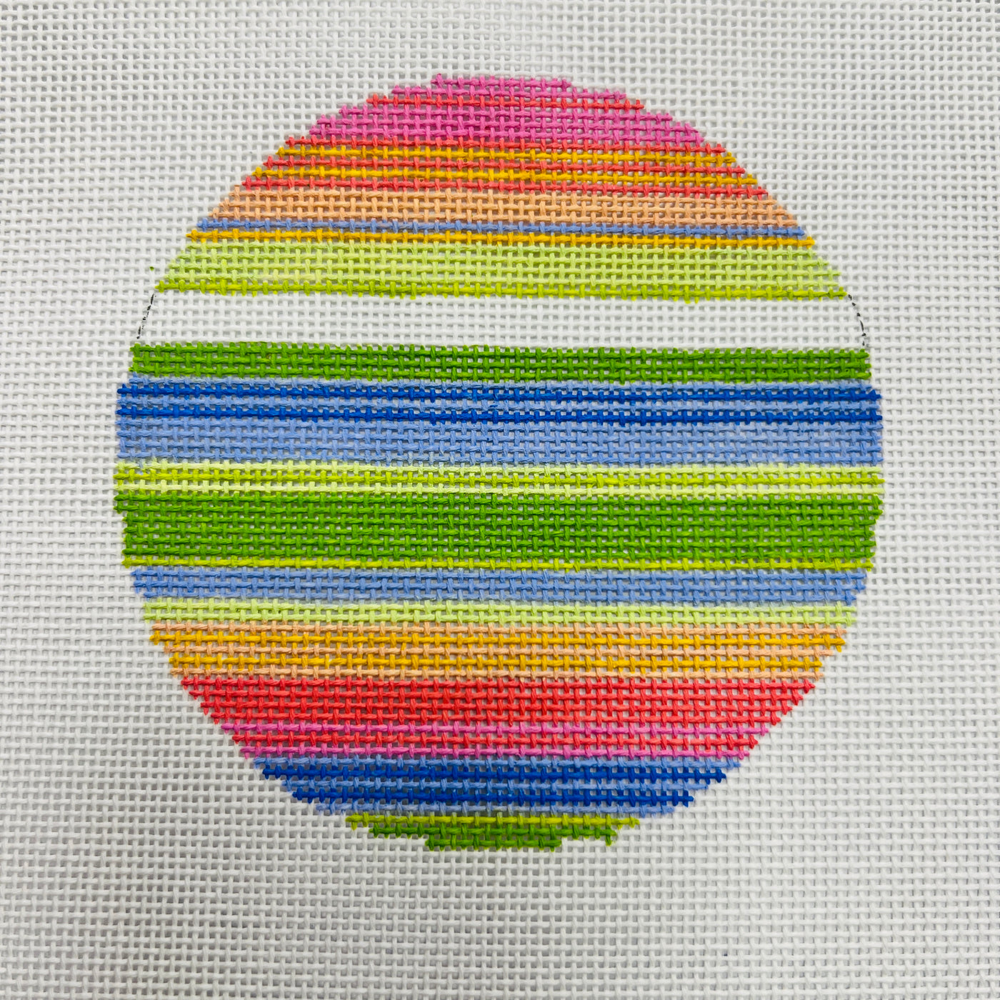 Lulu Stripes Ornament/Round Insert Needlepoint Canvas