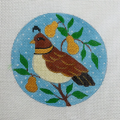 Partridge in a Pear Tree Ornament Needlepoint Canvas