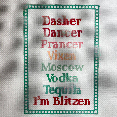 Naughty Reindeer Needlepoint Canvas