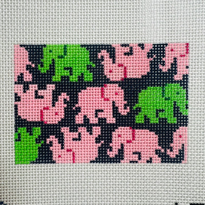Preppy Elephants Insert Needlepoint Canvas