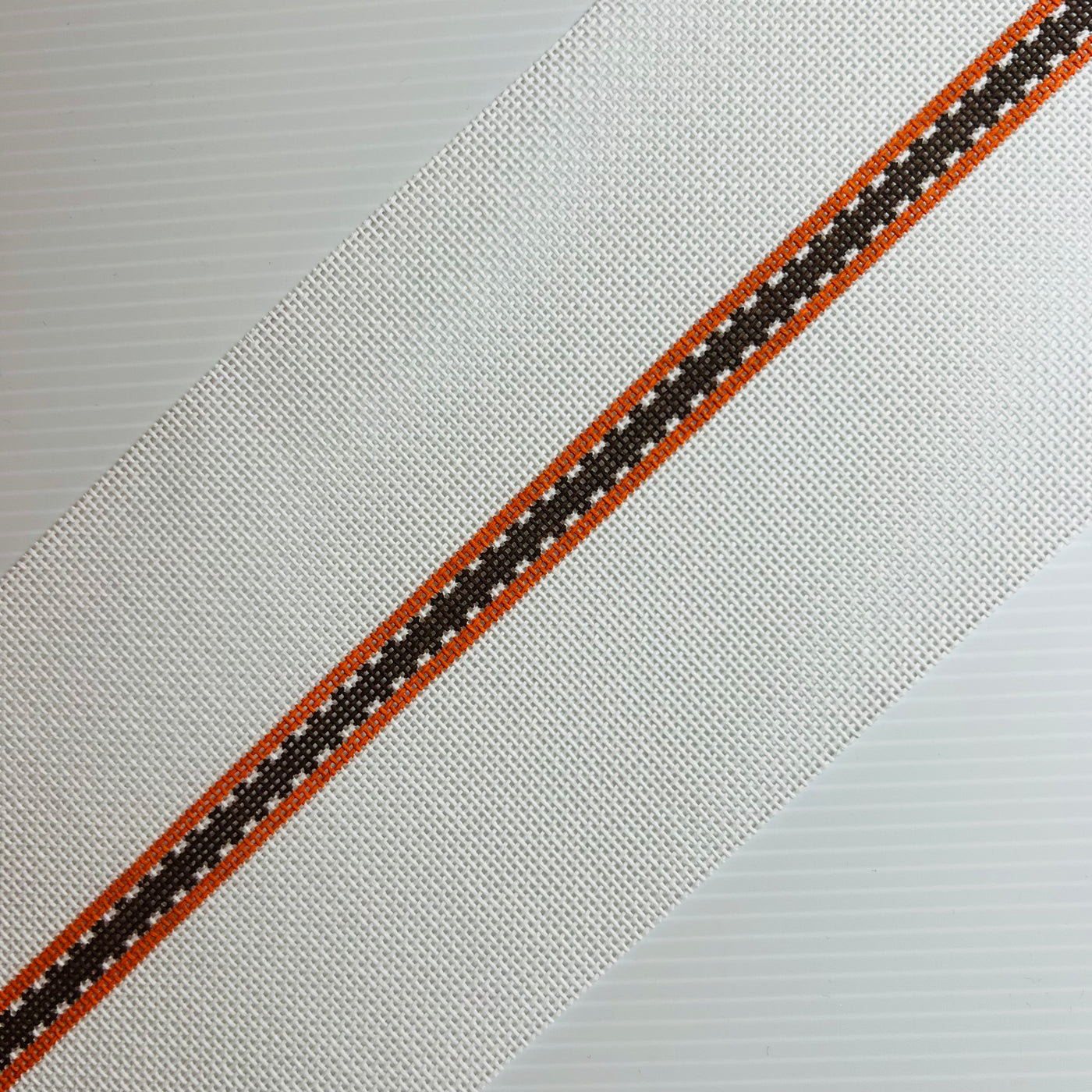 Orange with Brown Ribbon Wrap Bracelet Needlepoint Canvas