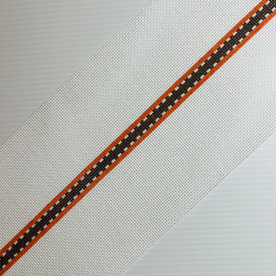 Orange with Brown Ribbon Wrap Bracelet Needlepoint Canvas