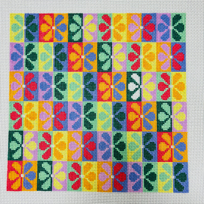 Flower Power Square Needlepoint Canvas