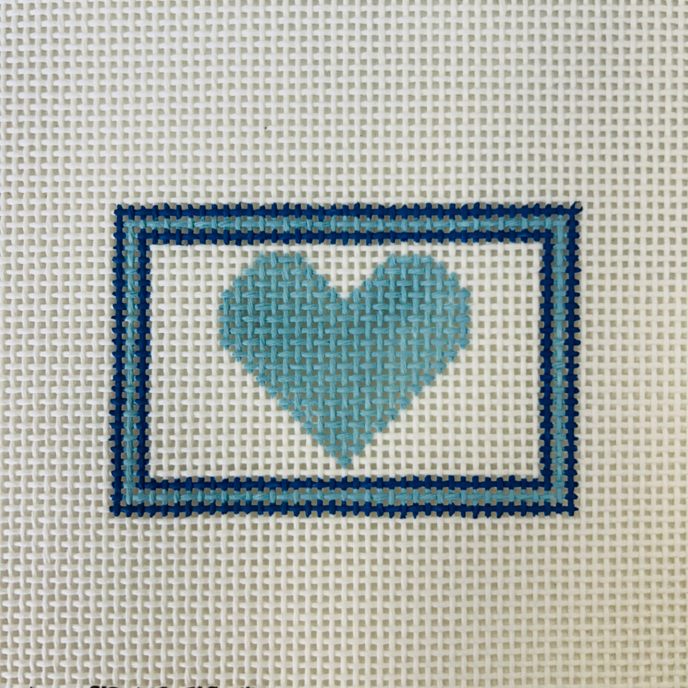 Blue Heart Insert Needlepoint Canvas