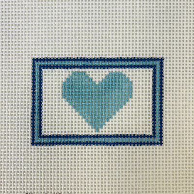 Blue Heart Insert Needlepoint Canvas