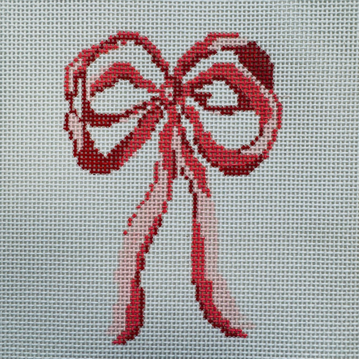 Eleven Gables: Pink Bow Needlepoint Canvases - 13 - Count Canvas
