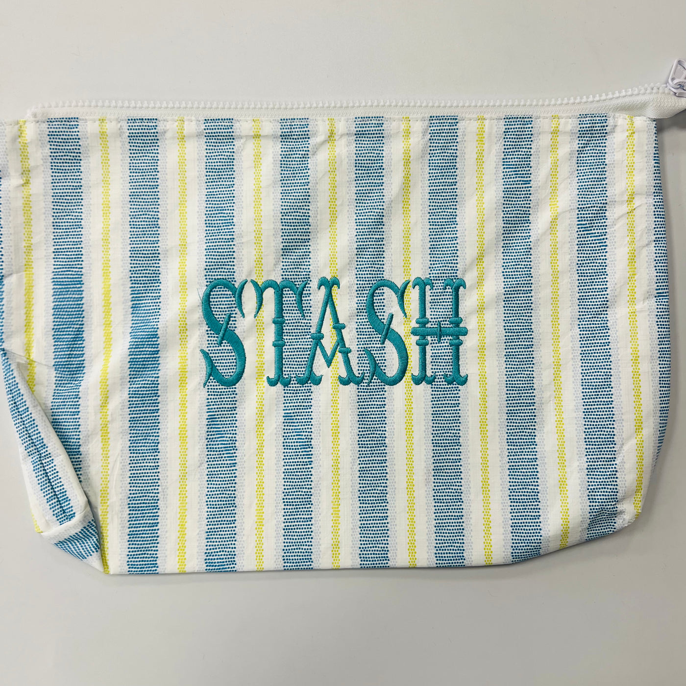 Capri Stripe Embroidered Stash Project Bag
