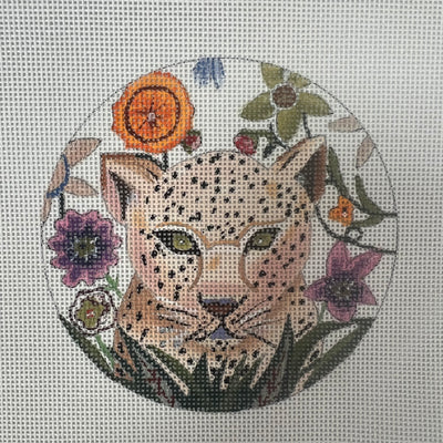 Rumble in the Jungle Round Needlepoint Canvas