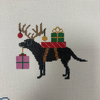 Special Delivery - Black Lab Ornament Needlepoint Canvas