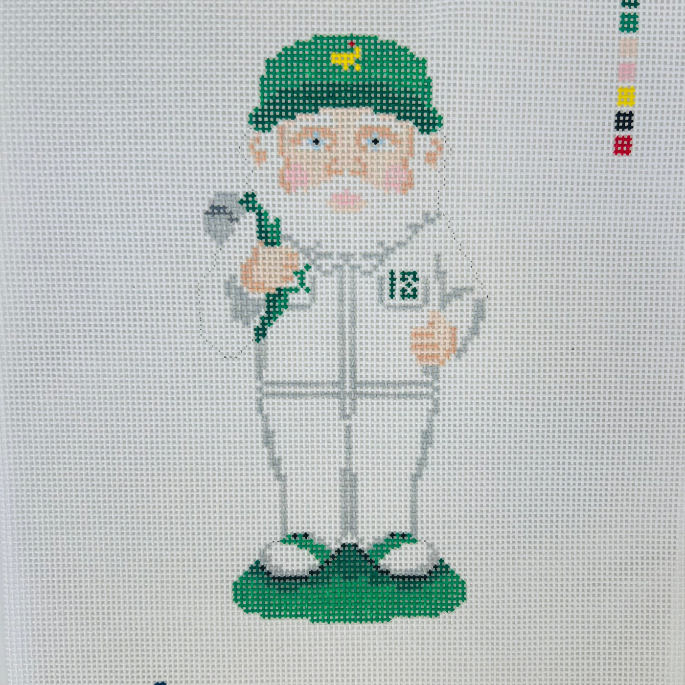 Santa Caddie Ornament Needlepoint Canvas