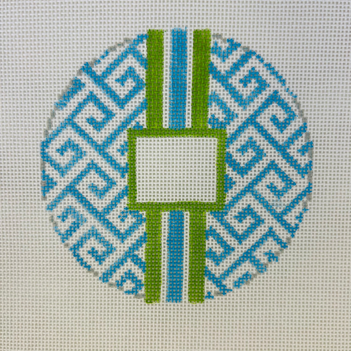 Greek Key Round with Monogram Box - Multiple Colorways