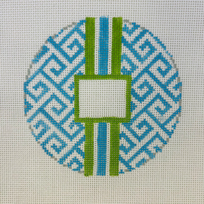 Greek Key Round with Monogram Box - Multiple Colorways